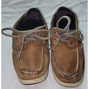 Sperry Lanyard Boat Shoes – Youth Size 2.5, Brown Leather & Mesh